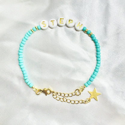 Remi Personalised Name Bead Bracelet - Razzle and Rose Jewellery