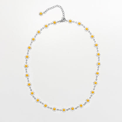 The Flora Silver Jewellery Bundle | Daisy Chain Necklace, Bracelet, Anklet + Earrings