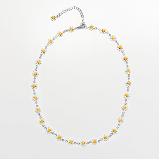 The Flora Silver Jewellery Bundle | Daisy Chain Necklace, Bracelet, Anklet + Earrings