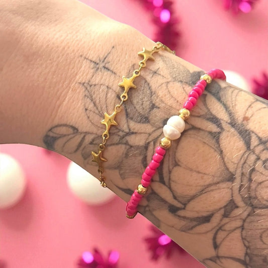 Aria Pearl Gold Bead Bracelet