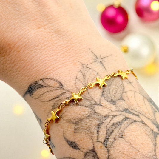 Celestia Gold Star Chain Bracelet