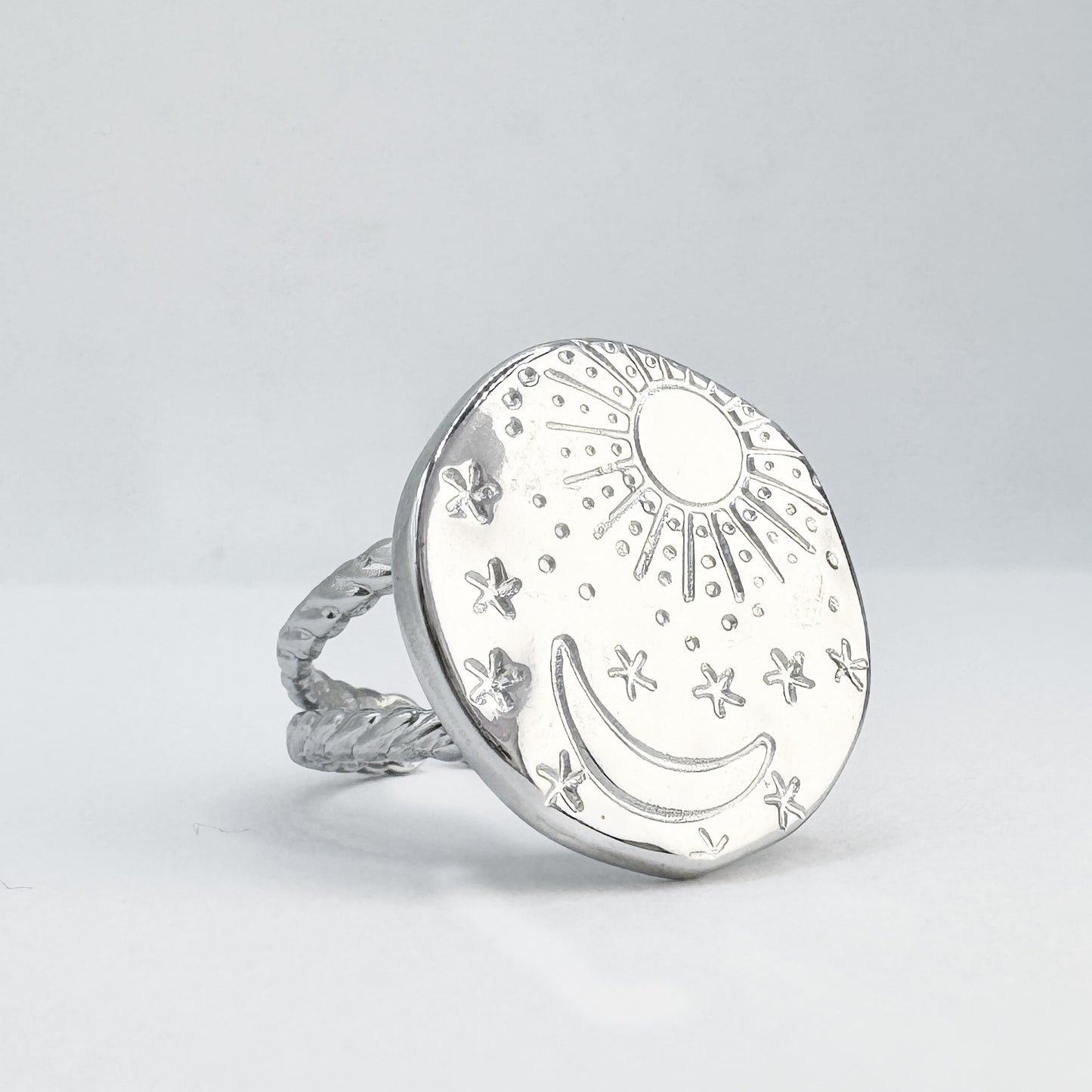 Luna Silver Sun, Moon and Stars Ring | Adjustable