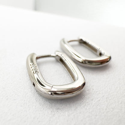 Clem Sterling Silver Oval Small Hoop Earrings - Razzle and Rose Jewellery