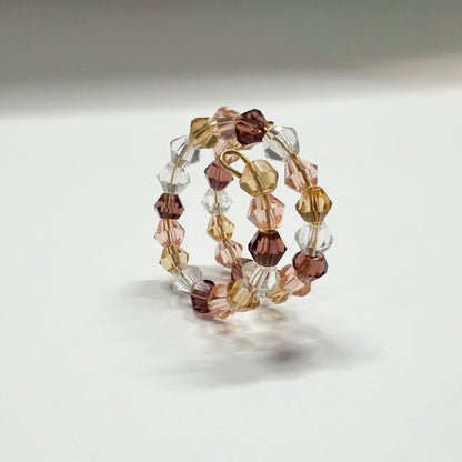Neutral Crystal Wrap Ring | Adjustable