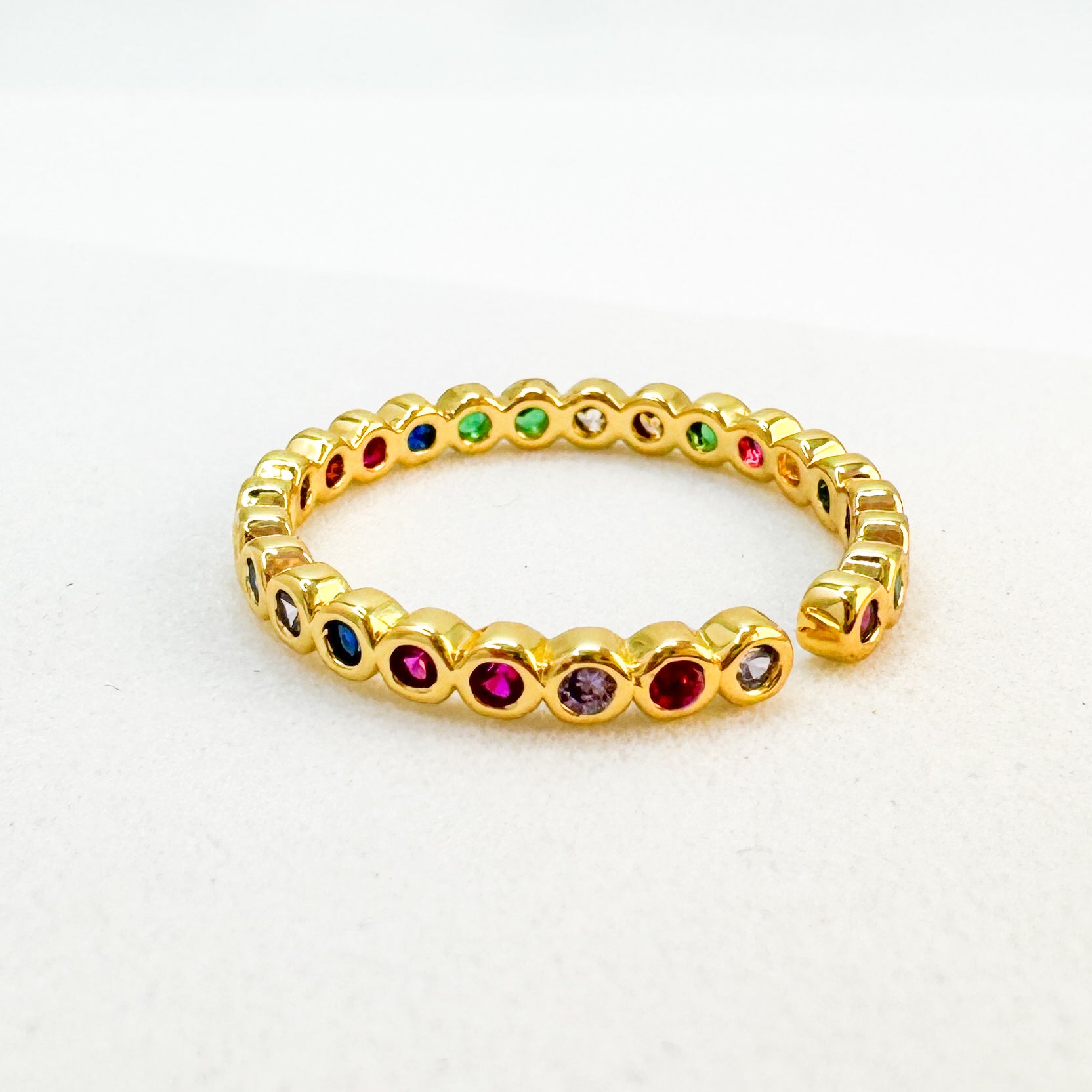 Joy Rainbow Gemstone Ring | Adjustable