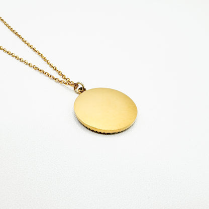 Alba Gold Palm Tree Pendant Necklace | Aqua Blue - Razzle and Rose Jewellery