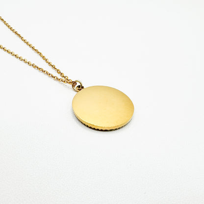 Alba Gold Palm Tree Pendant Necklace | Orange