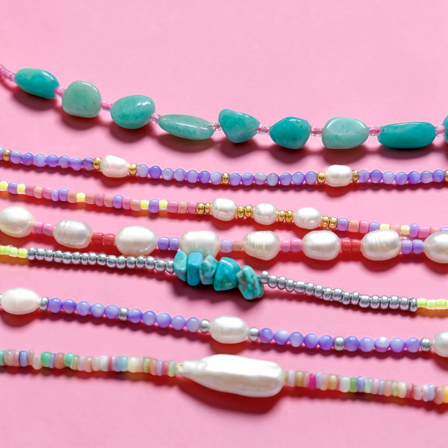 Bora Bora Purple Shell and Pearl Beaded Necklace