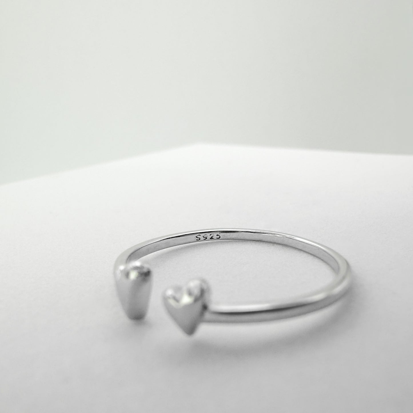 Ariana Sterling Silver Heart Ring | Adjustable