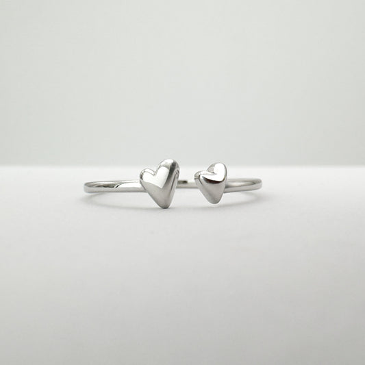Ariana Sterling Silver Heart Ring | Adjustable