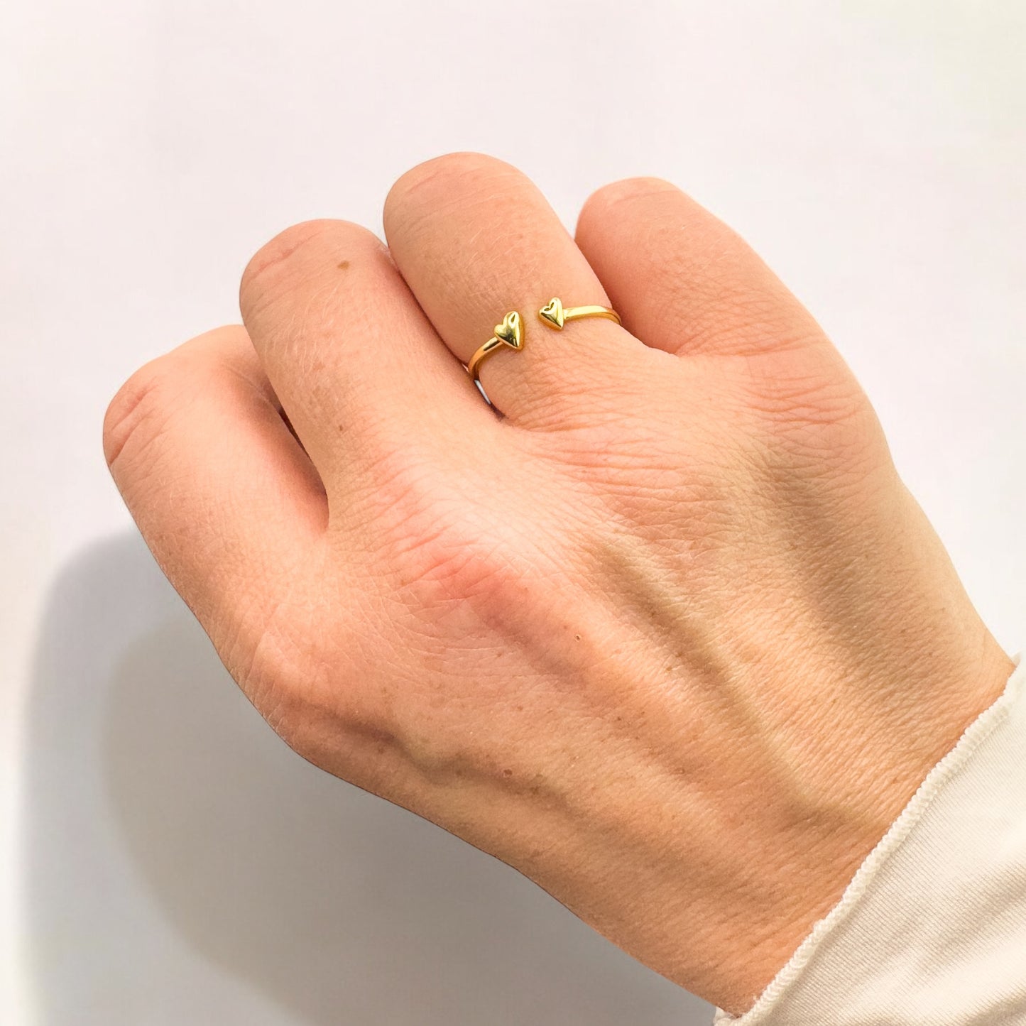 Ariana Sterling Silver Heart Ring | Adjustable