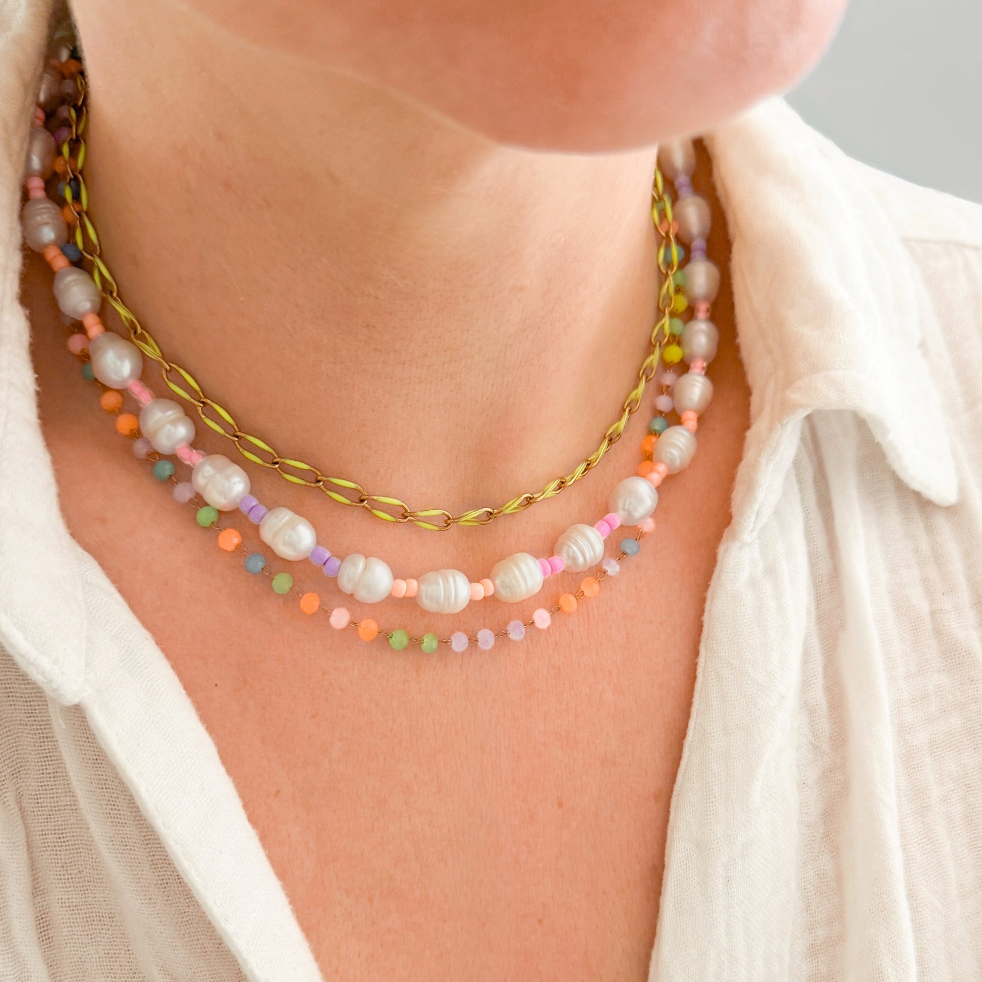 Aruba Gold Neon Chain Necklace