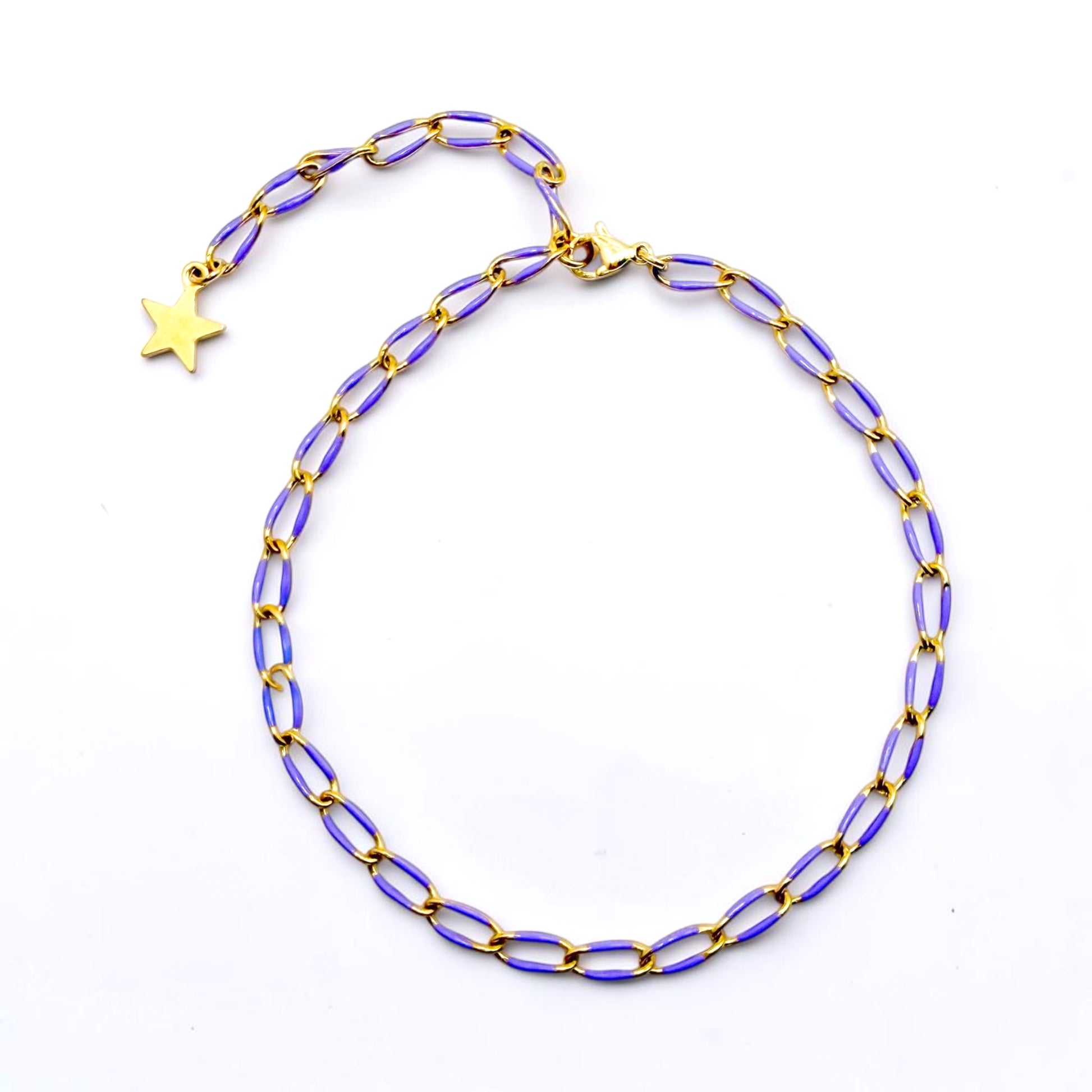 Aruba Gold Purple Chain Anklet