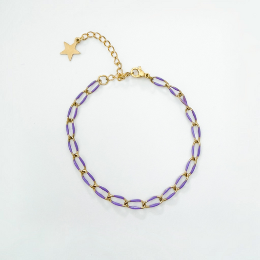 Aruba Gold Purple Chain Bracelet