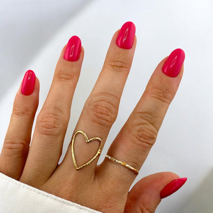 Ava Gold Heart Ring | Adjustable