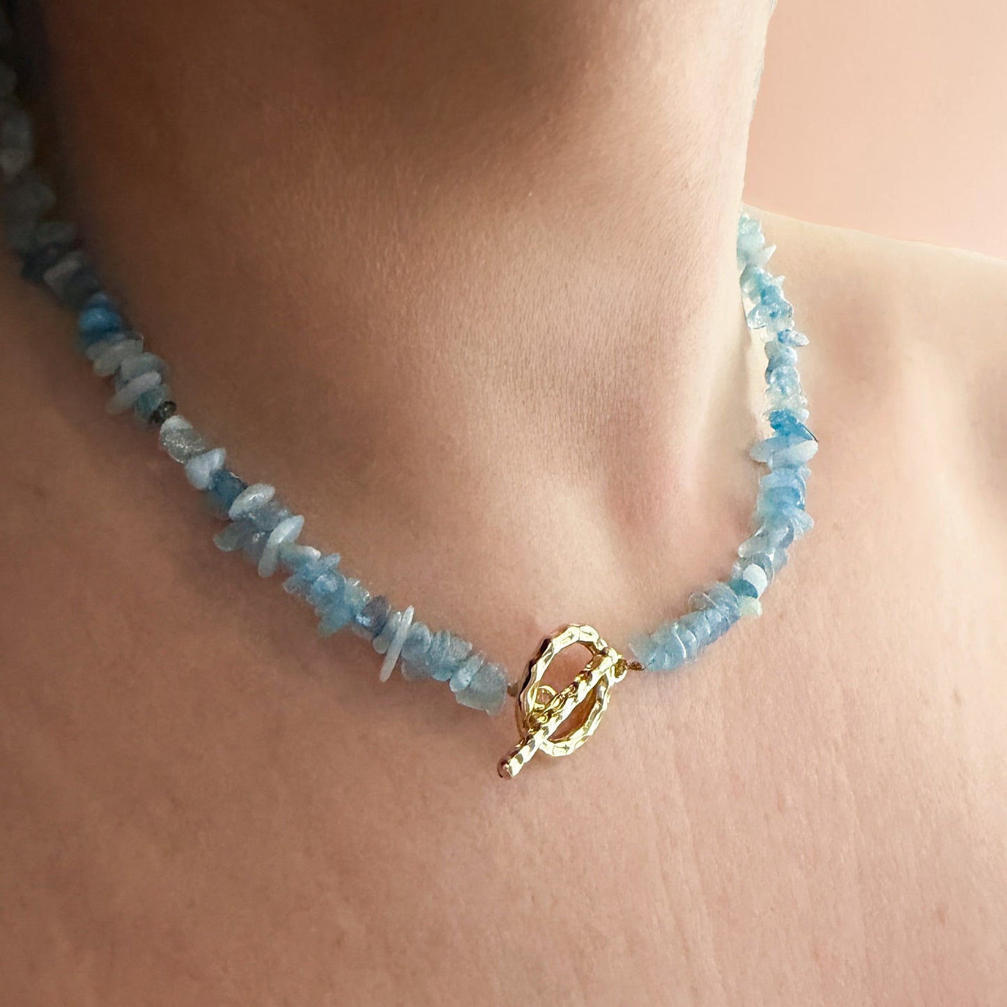 Blue Aquamarine Gemstone Necklace