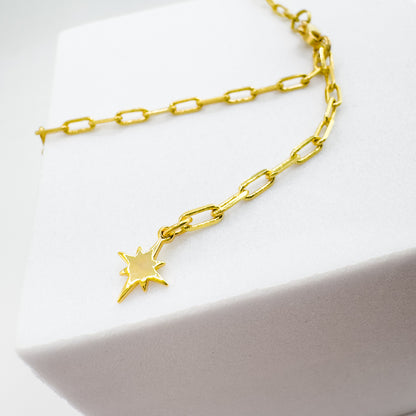 Sunday Gold Fine Paperclip Chain Necklace - Razzle and Rose Jewellery