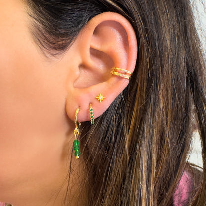 Emilia Silver Crystal Bead Small Hoop Earrings | Cornflower | Hot Pink | Rose | Aqua | White - Razzle and Rose Jewellery