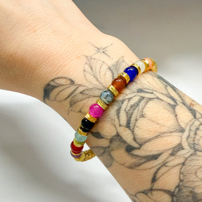 Gold Rainbow Bead Bracelet