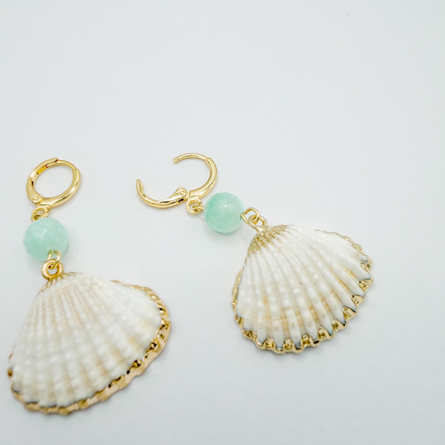 Bahamas Shell Gemstone Hoop Earrings