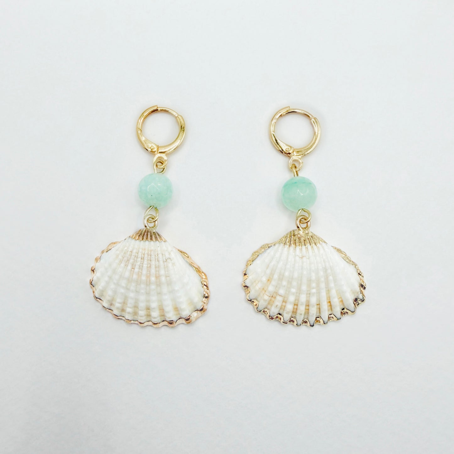 Bahamas Shell Gemstone Hoop Earrings