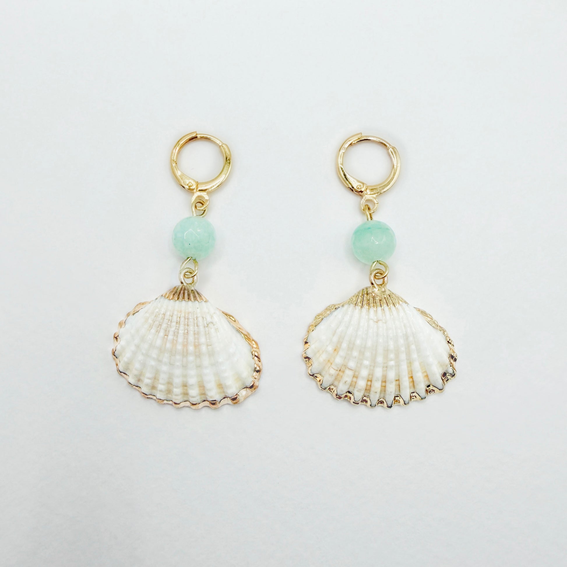 Bahamas Shell Gemstone Hoop Earrings