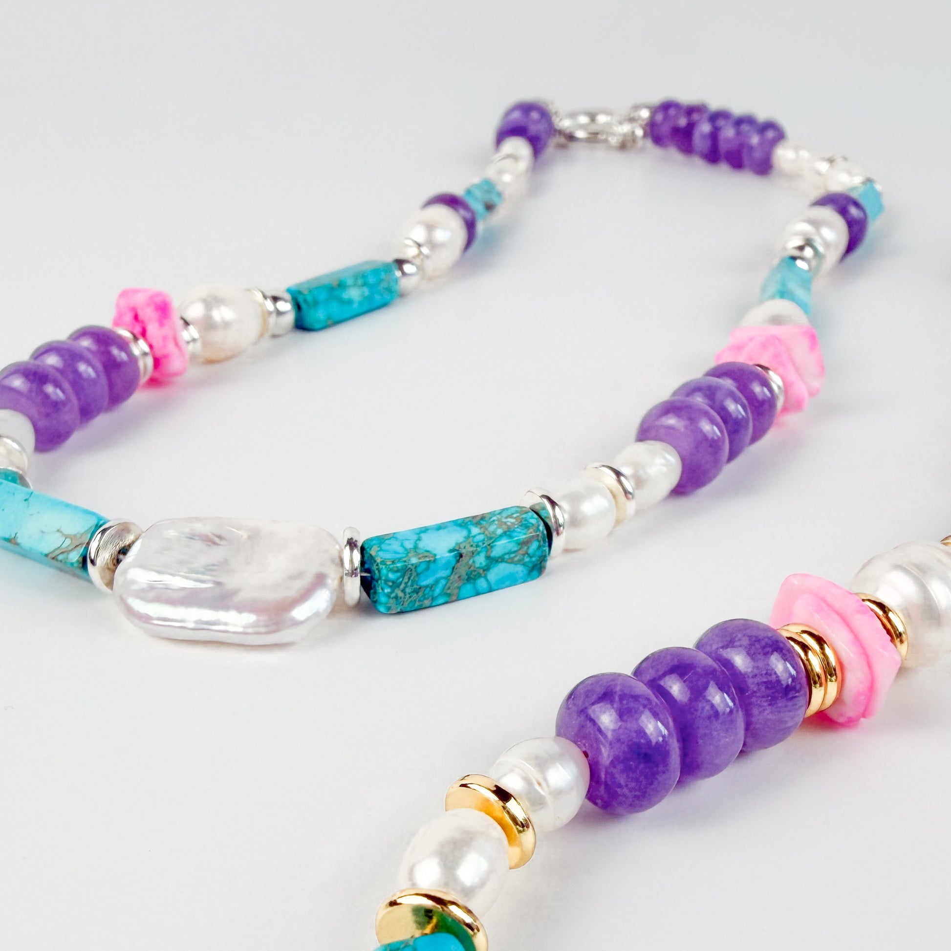 Bali Colourful Chunky Beaded Pearl Necklace