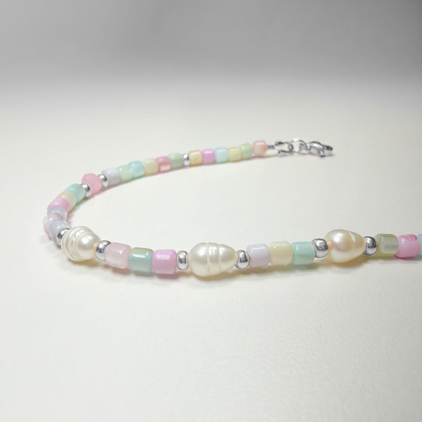 Belize Pastel Shell Pearl Beaded Anklet