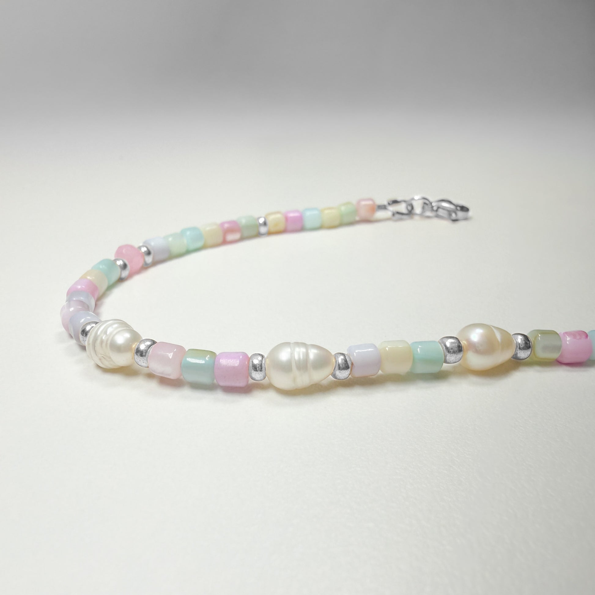 Belize Pastel Shell Pearl Beaded Anklet