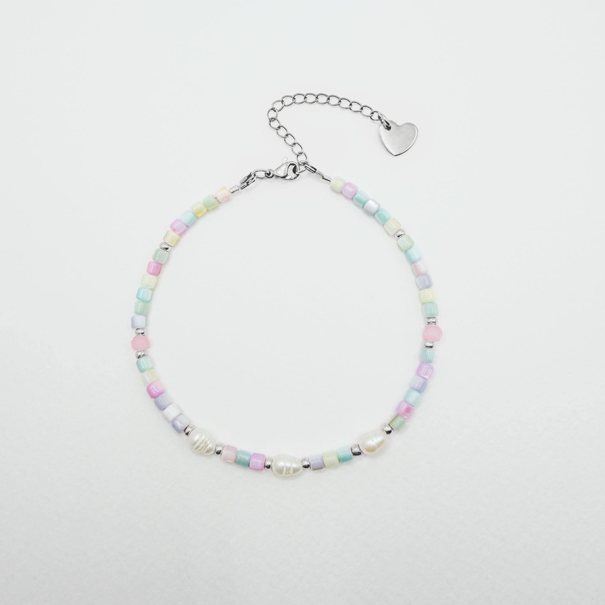 Belize Pastel Shell Pearl Beaded Anklet