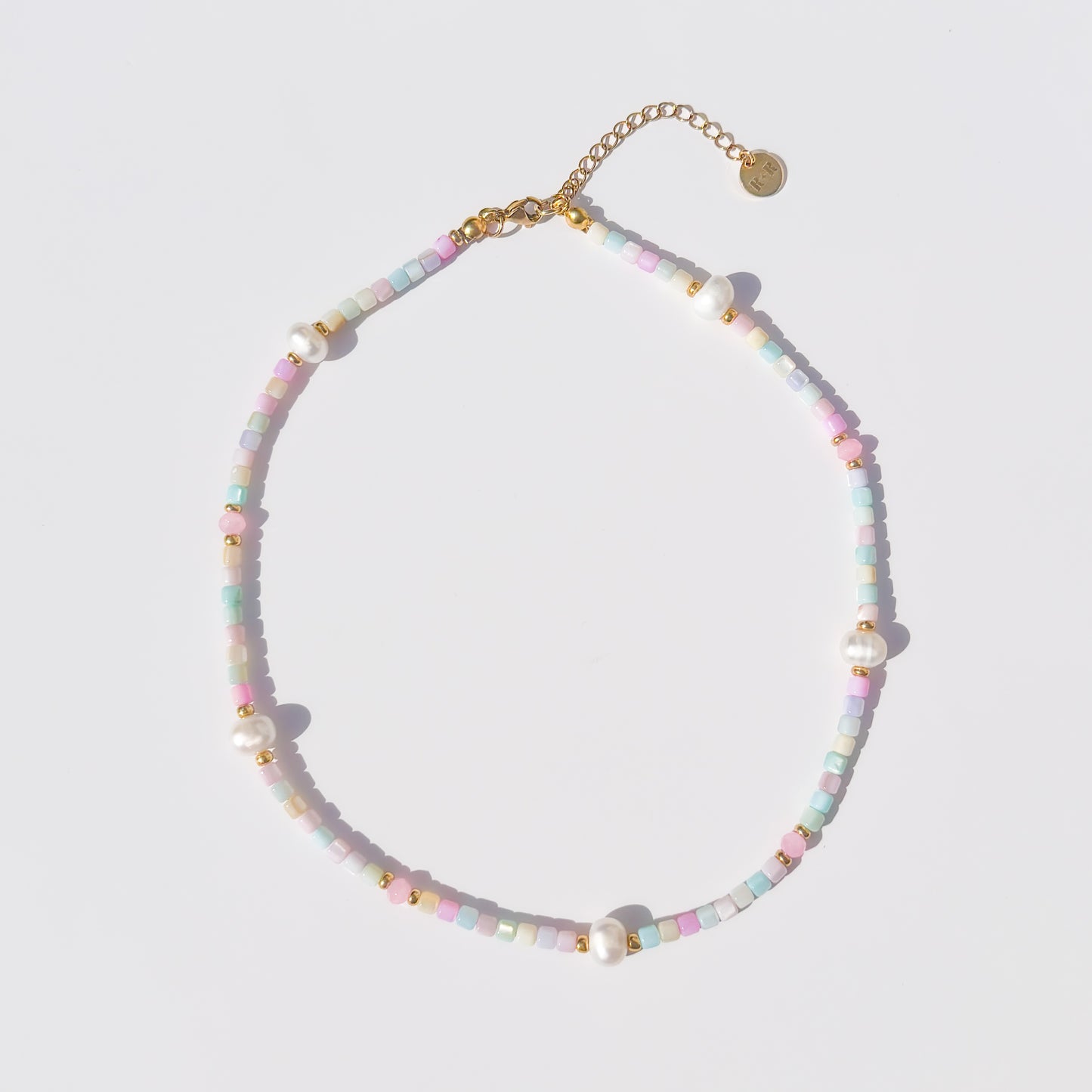Belize Pastel Shell Pearl Beaded Necklace