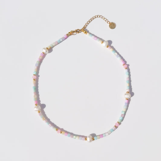 Belize Pastel Shell Pearl Beaded Necklace