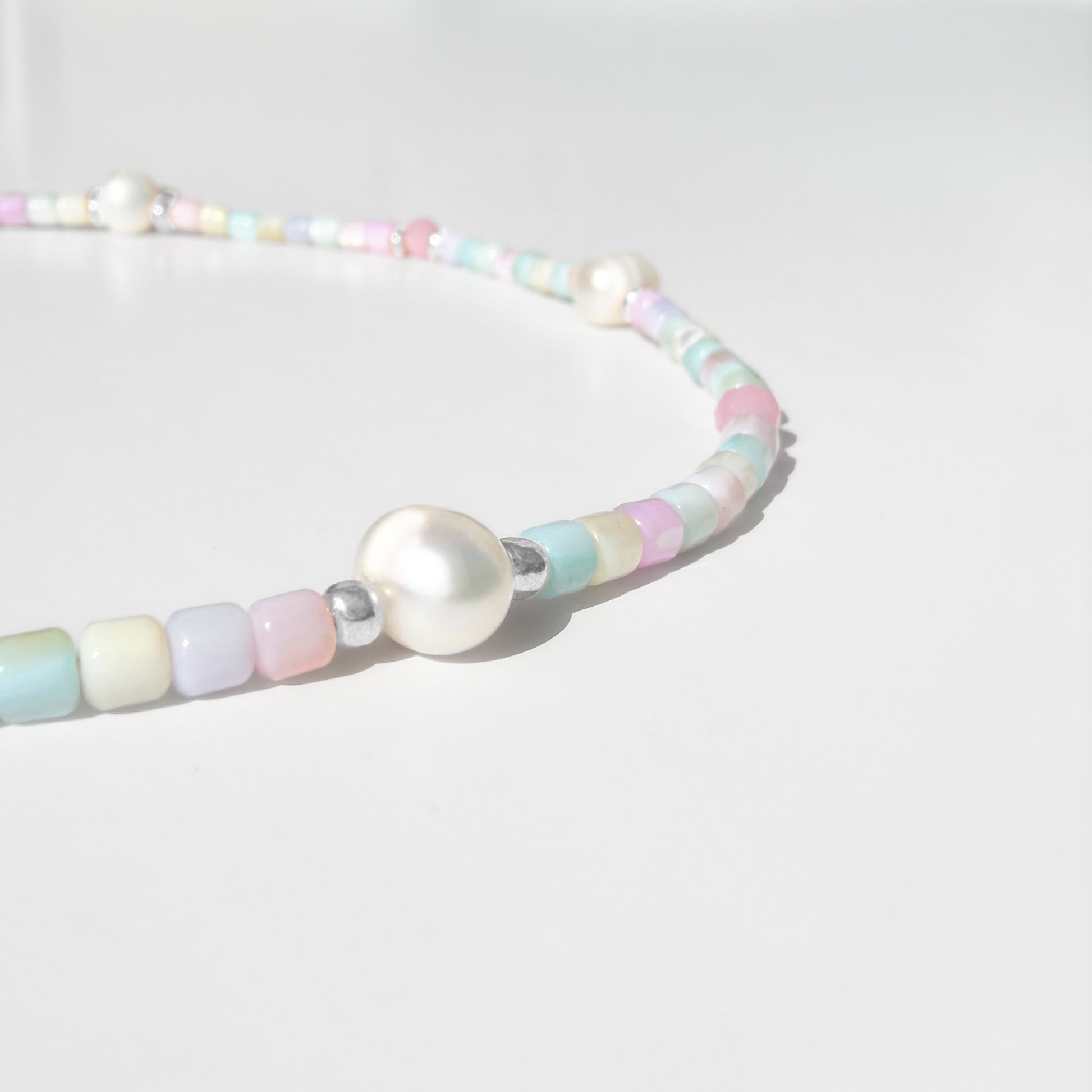Belize Pastel Shell Pearl Beaded Necklace