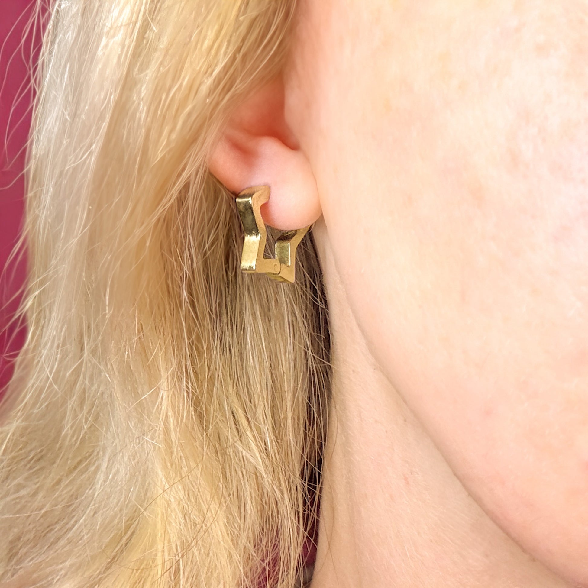 Bella Gold Star Hoop Earrings