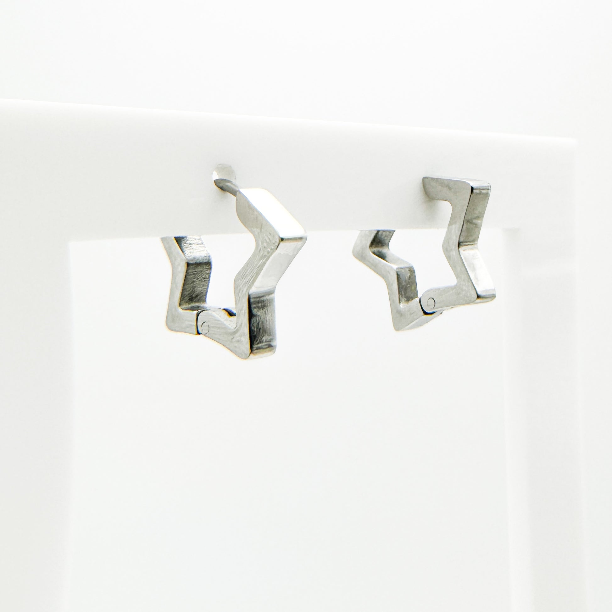 Bella Silver Star Hoop Earrings