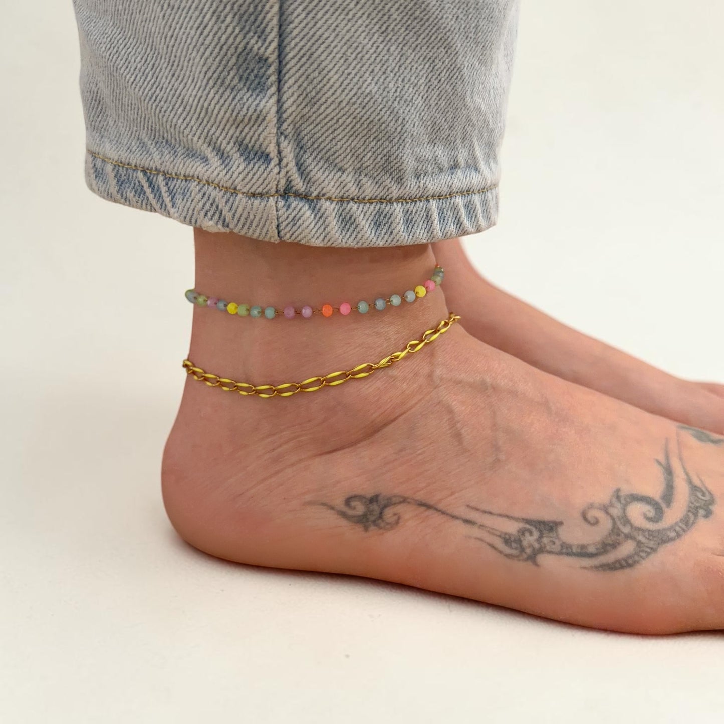 Bondi Neon Bead Chain Anklet