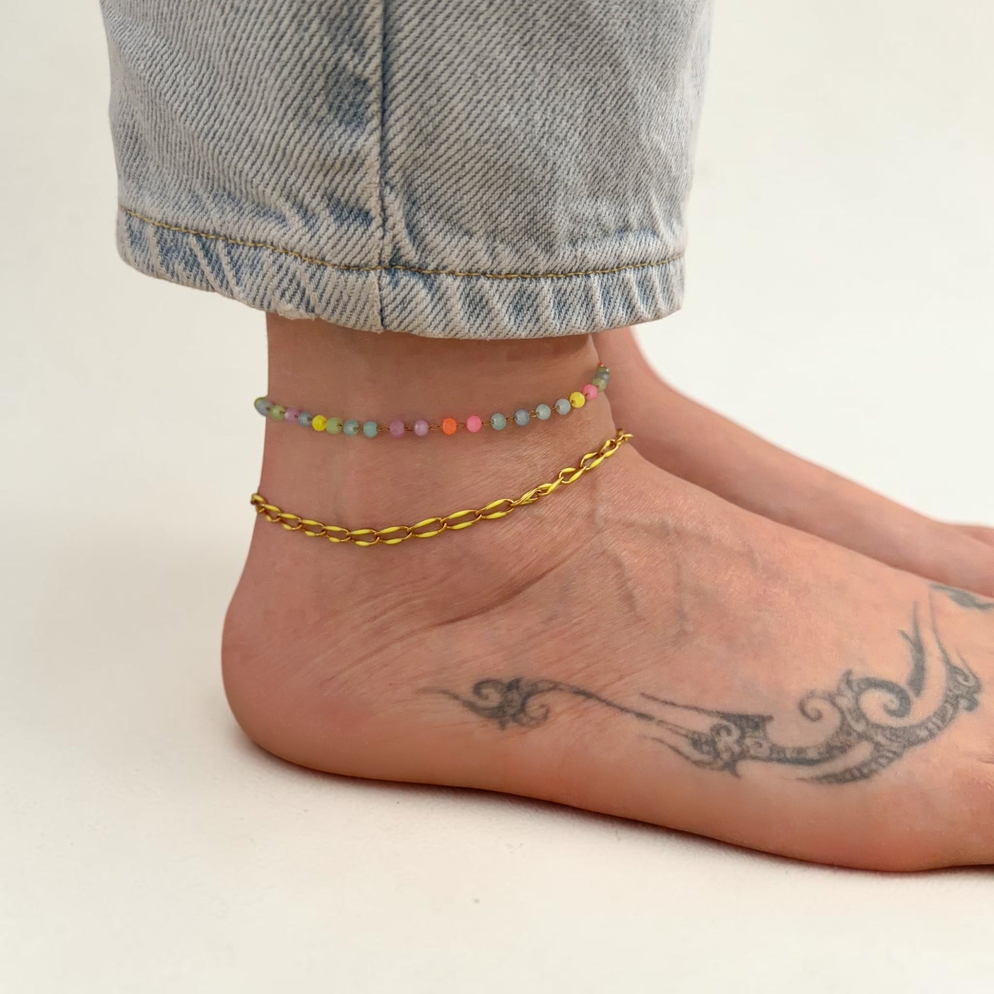 Bondi Neon Bead Chain Anklet