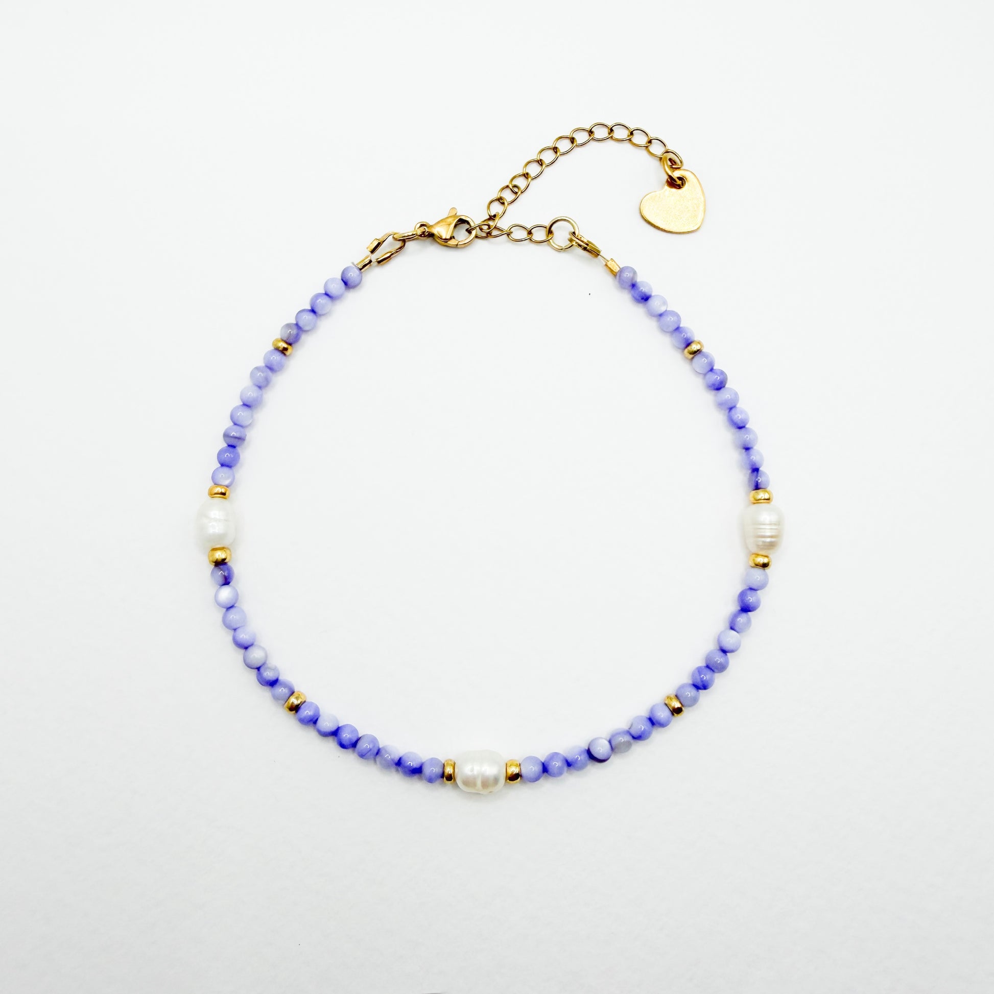 Bora Bora Purple Shell and Pearl Beaded Anklet