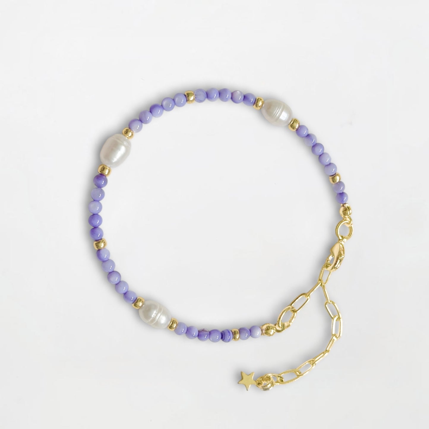 Bora Bora Purple Shell and Pearl Beaded Bracelet