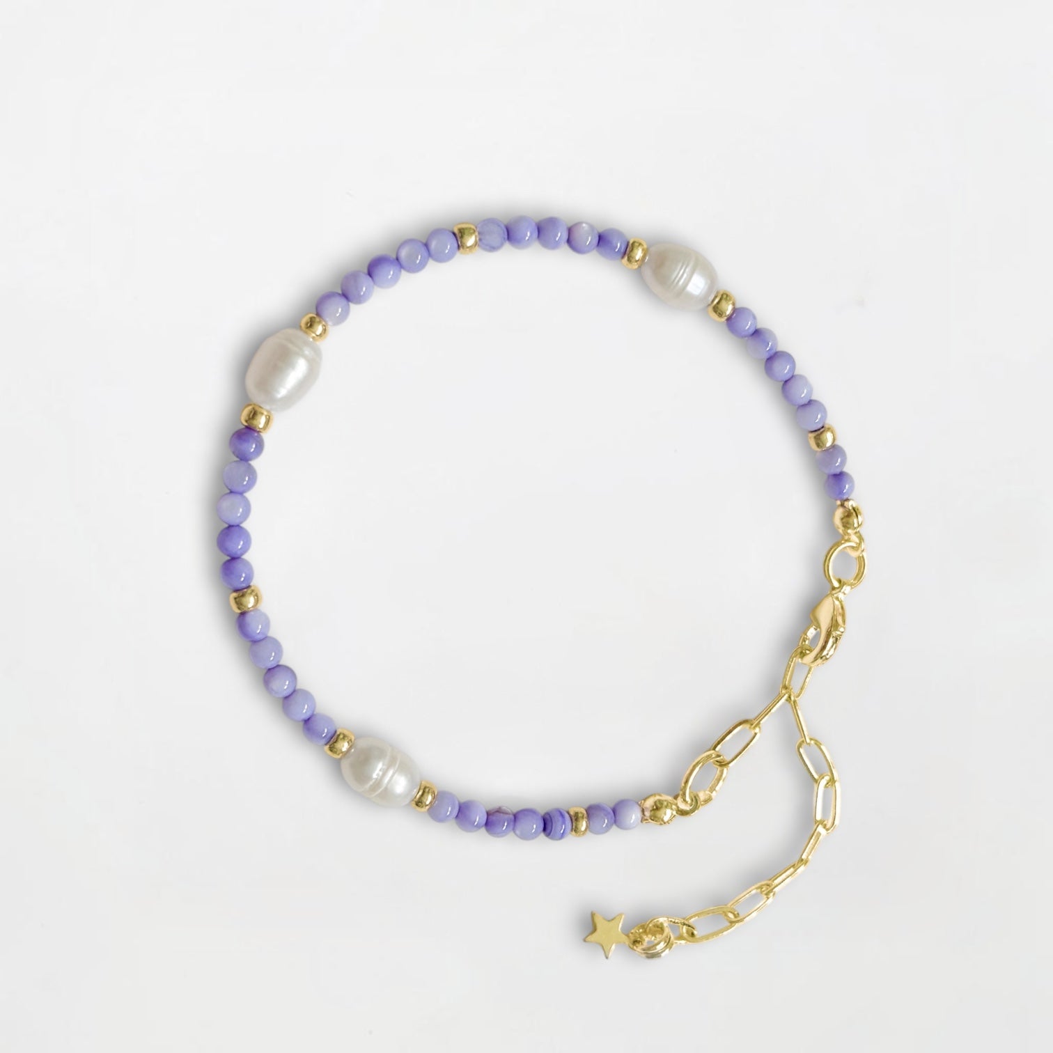 Bora Bora Purple Shell and Pearl Beaded Bracelet