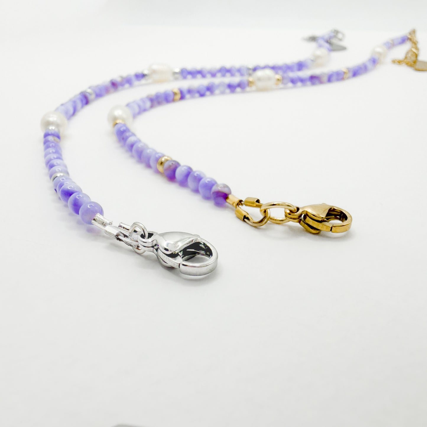 Bora Bora Purple Shell and Pearl Beaded Anklet