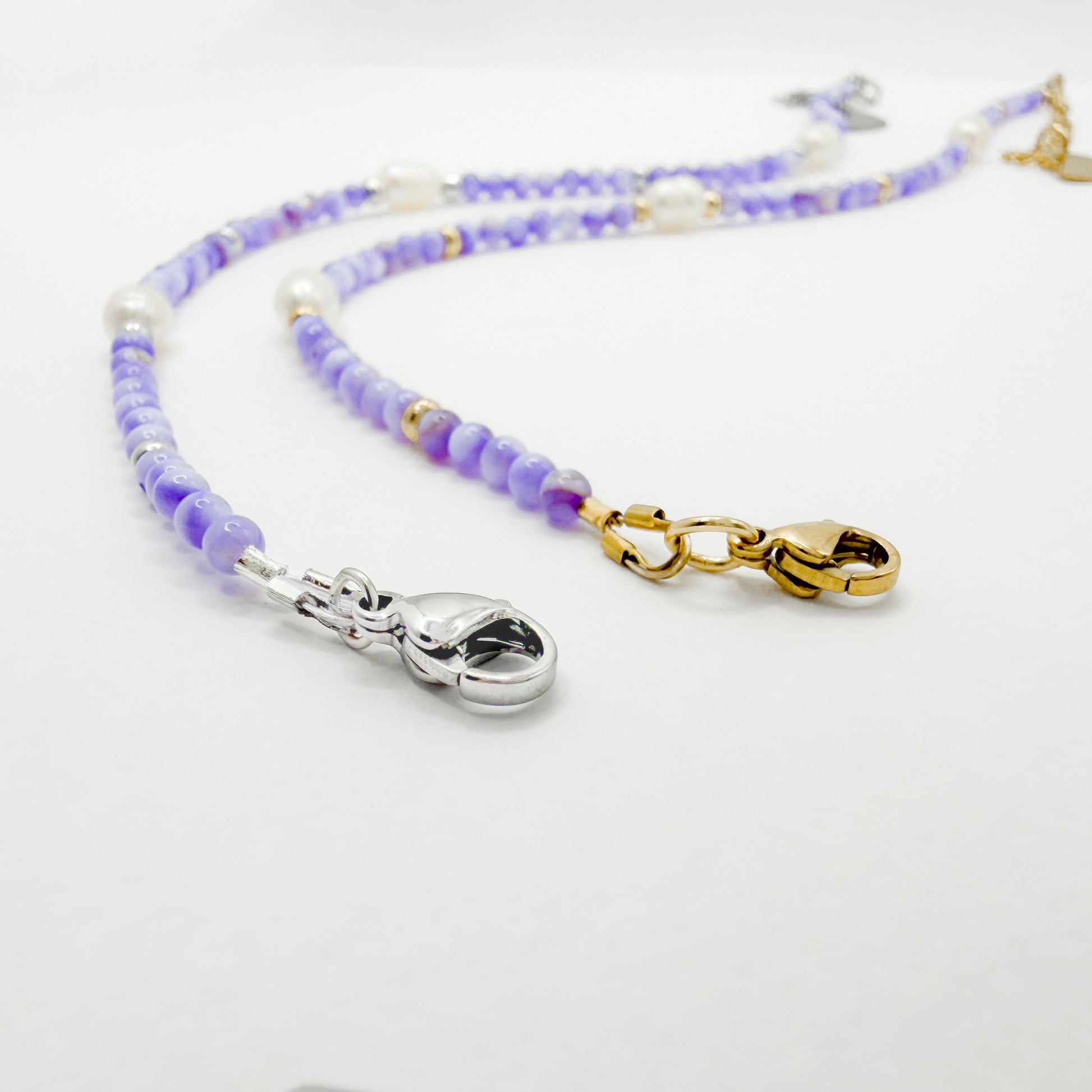 Bora Bora Purple Shell and Pearl Beaded Anklet