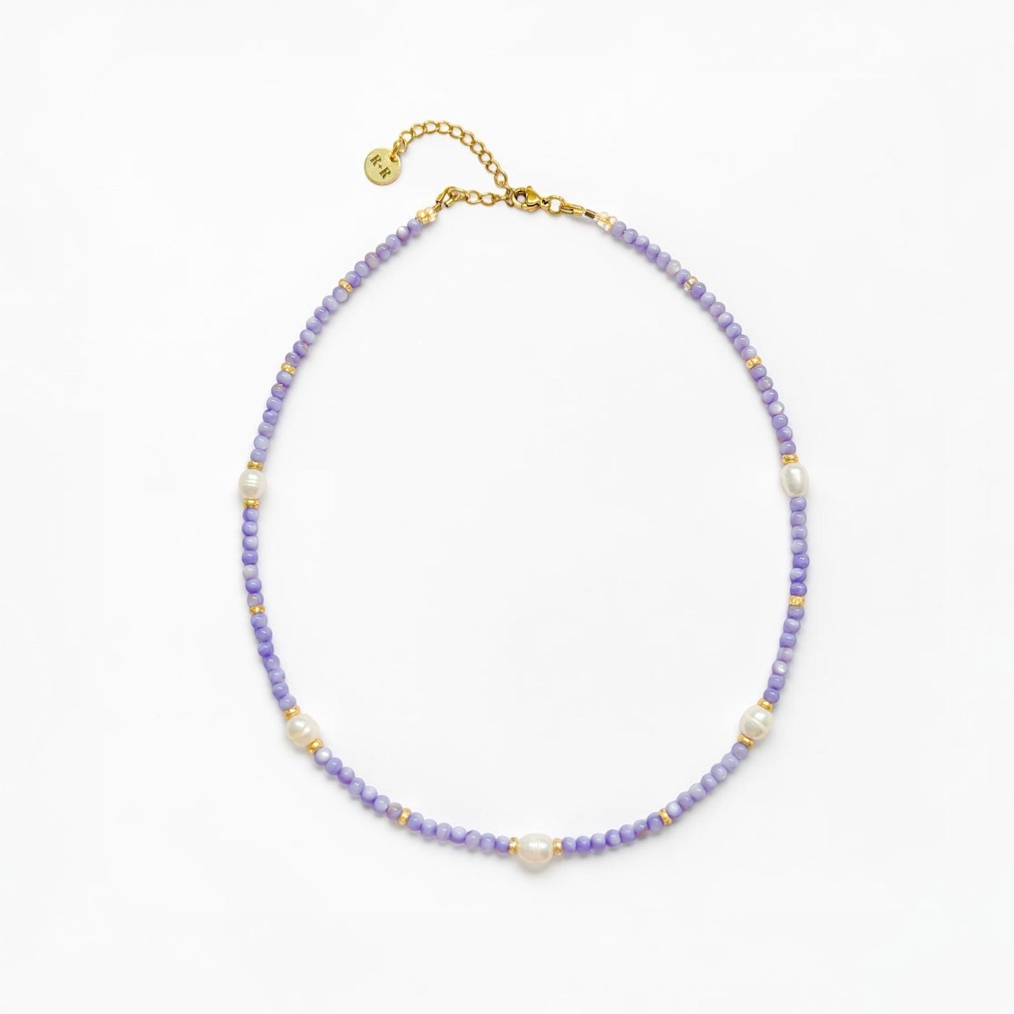 Bora Bora Purple Shell and Pearl Beaded Necklace