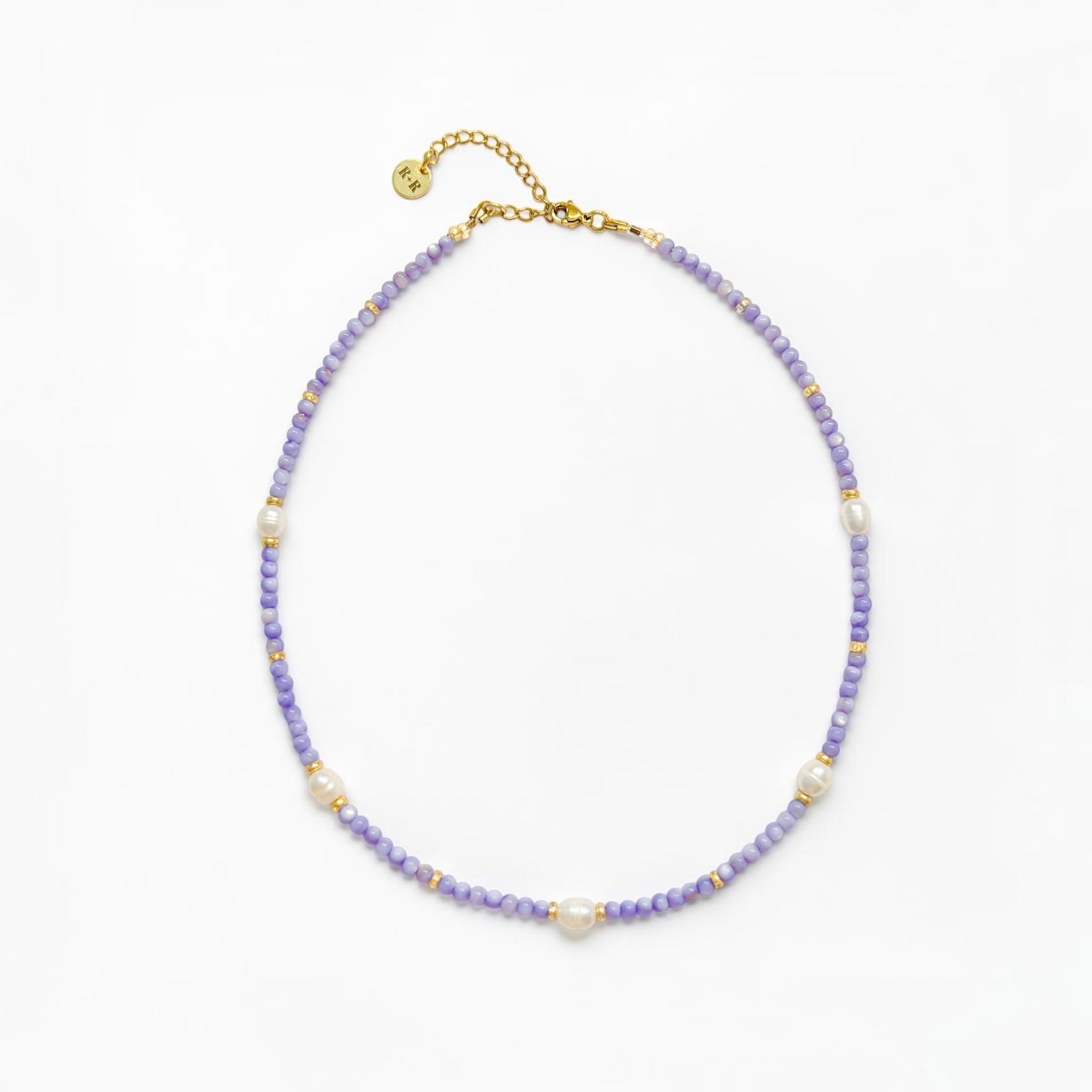Bora Bora Purple Shell and Pearl Beaded Necklace