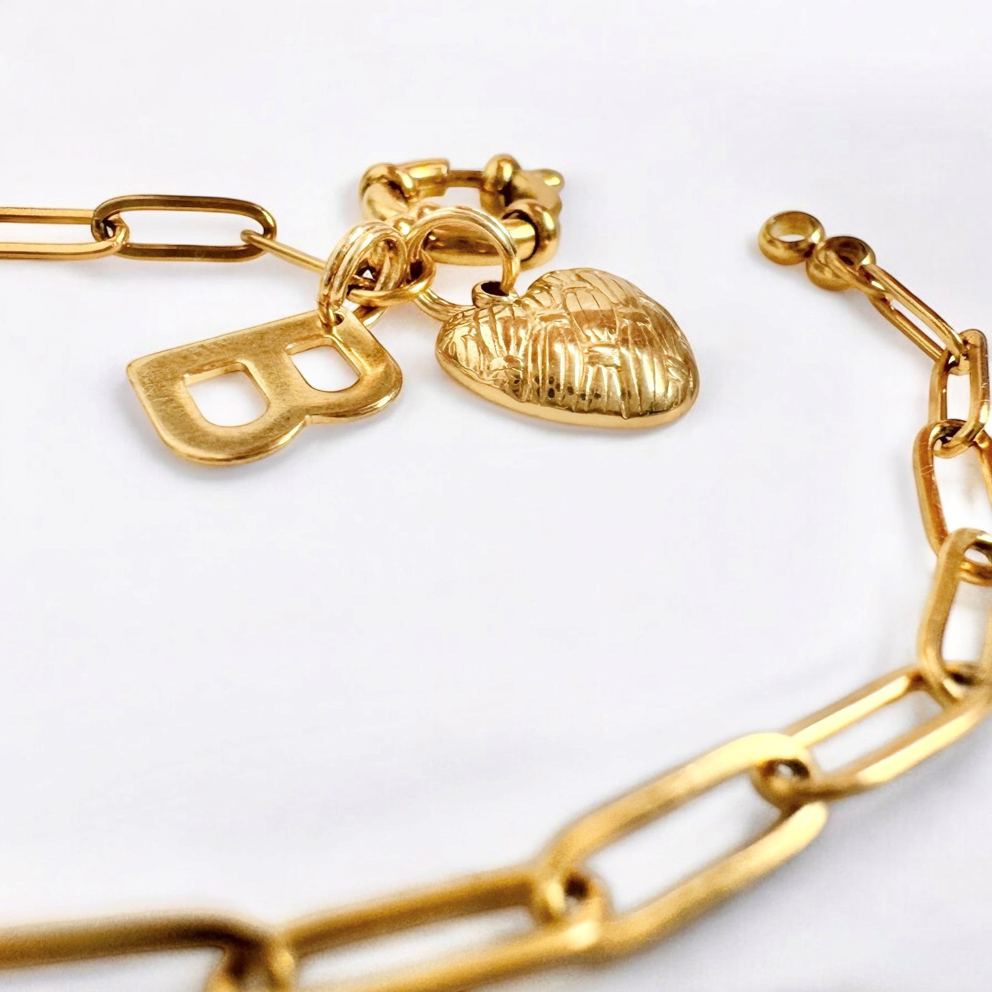 Brooke Gold Initial Heart Charm Bracelet | Choose Your Initial