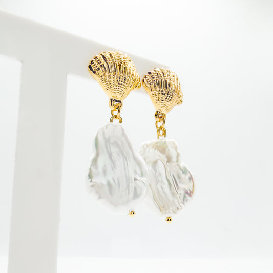 Portofino Chunky Pearl Shell Statement Earrings