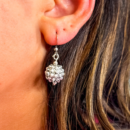 Roxie Silver Disco Ball Statement Drop Earrings - Razzle and Rose Jewellery