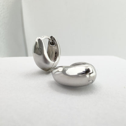Cameron Chunky White Gold Mini Hoop Earrings - Razzle and Rose Jewellery
