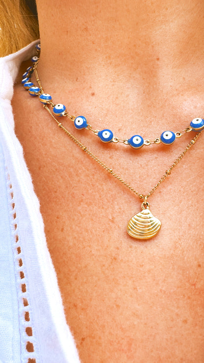 Calista Gold Shell Pendant Necklace