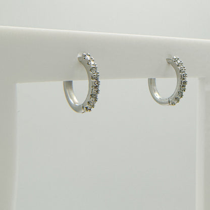 Camila Silver Gemstone Huggies | Clear | Multi
